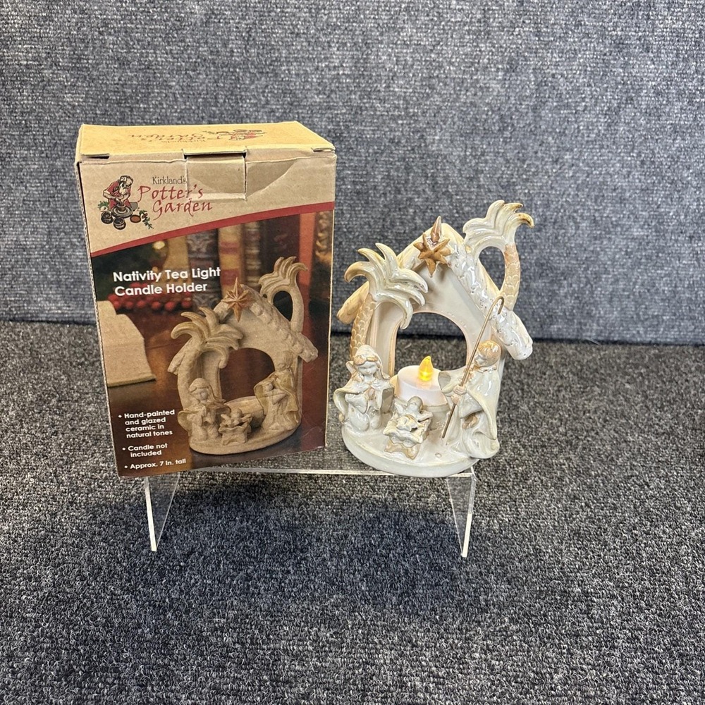 Kirkland's Potter's Garden~Nativity Tea Light Candle Holder~IOB